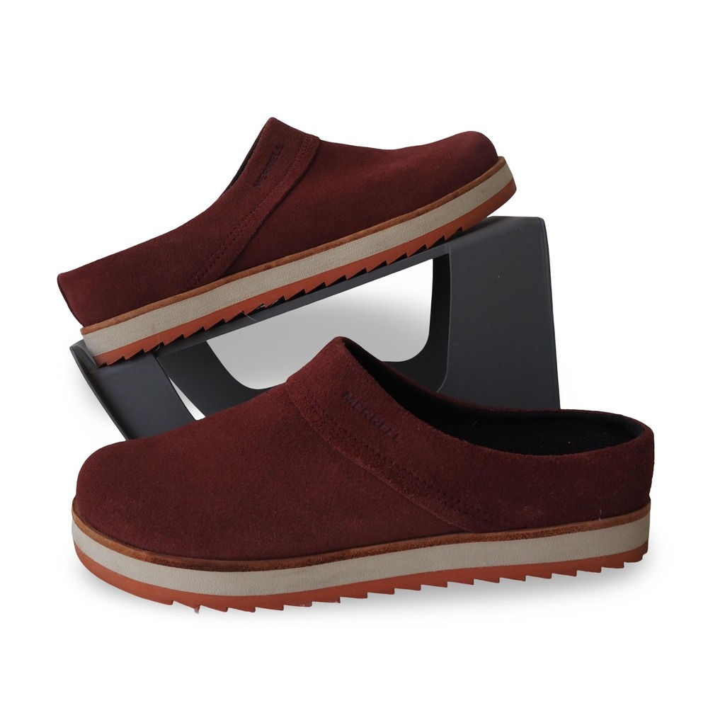 Merrell Juno Suede Slip-on Clogs Womens 6 Sable Burgundy Mules J001202